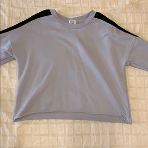 light blue cropped sweatshirt